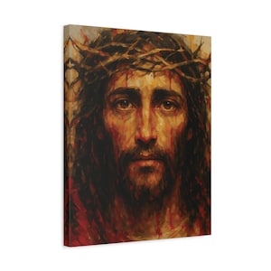 Jesus Face Painting - Christian Portrait, Religious Home Decor, Faith-Based Artwork, Spiritual Gift, Catholic Art, Close Up,Jesus Christ