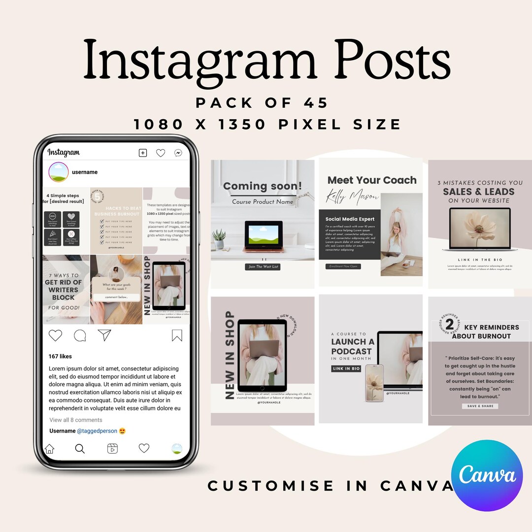 Instagram Coach Templates: Editable Branding Designs for Canva ...