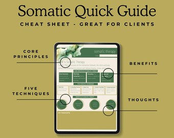 Somatic Therapy Cheat Sheet: Grounding & Stress Relief (Digital Download)
