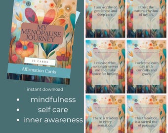 Floral Menopause Affirmation Cards: Self-Care Mantras (Digital Download)