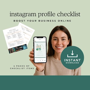 Instagram Profile Setup Checklist PDF – Perfect for Entrepreneurs, Small Business Owners & Content Creators