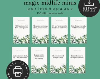 Perimenopause Affirmation Cards: 100 Empowering Messages (Digital Download)