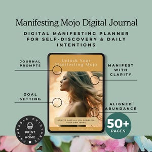 Manifestation Journal Printable | 30-Day Law of Attraction Workbook | Digital Manifesting Planner for Self-Discovery & Daily Intentions
