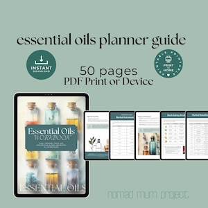 Watercolor Essential Oils Planner: Aromatherapy Tracker, Recipe Journal (PDF Printable & GoodNotes Ready)