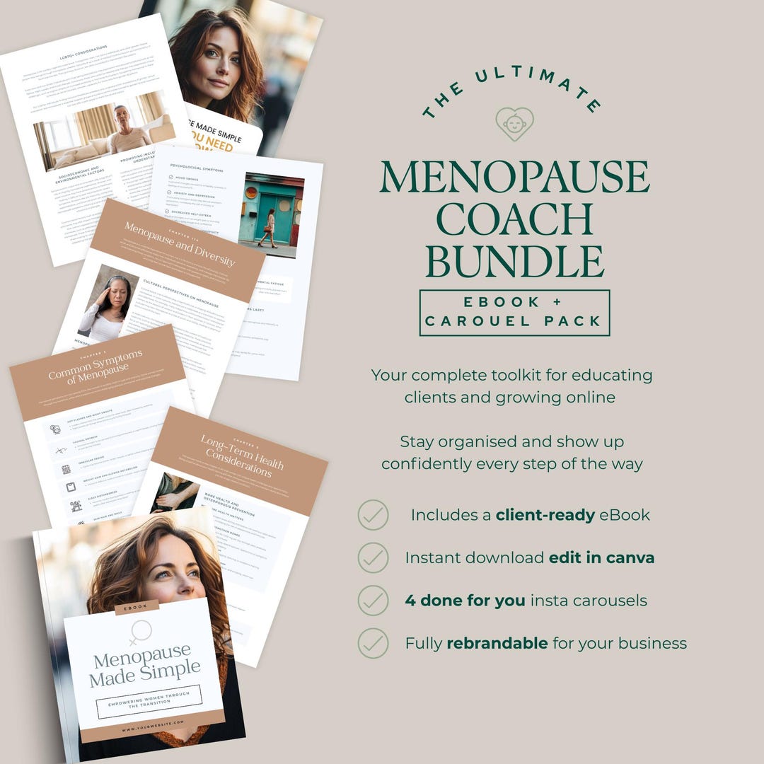 Menopause Coach Client Ebook Canva | Editable Perimenopause Guide ...