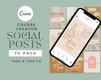 70 canva-sjablonen voor sociale media voor cursusmakers, Golden Hour Glow-bundel | Instagram-berichtsjablonen: coaches, docenten en digitale verkopers