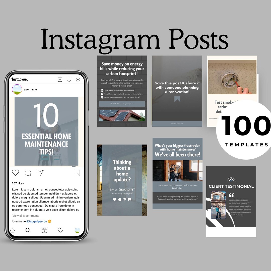100 Construction Instagram Post Templates: Builder & Handyman Designs ...