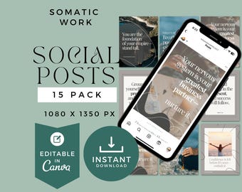 Instagram Canva Templates for Somatic & Embodiment Coaches • Trauma-Informed, Nervous System-Aware Marketing Tools