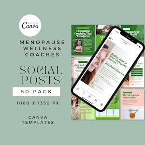 Menopause Instagram Canva Templates | Perimenopause Social Media Kit for Wellness Coaches & Hormone Health Content, Brand To Your Business