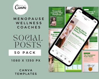 Menopause Instagram Canva Templates | Perimenopause Social Media Kit for Wellness Coaches & Hormone Health Content, Brand To Your Business
