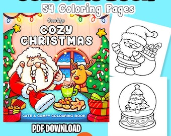 Cozy Christmas: The Cute and Relaxing Festive Colouring Book for Kids and Adults