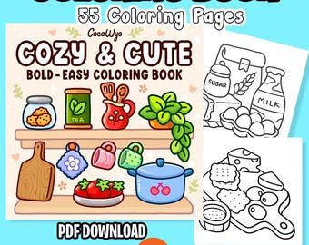 Cozy & Cute: Coloring Book for Adults and Teens, Bold and Easy Designs for Relaxation with Hygge Inspirations