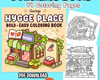 Hygge Place: Coloring Book for Adults and Teens, Bold and Easy Designs for Relaxation with Cozy Little Corners