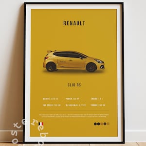 Renault Clio RS | Car Poster Prints | Kids and Children Poster | Car | Home Decor | Wall Decor | Premium Print | Digital Poster