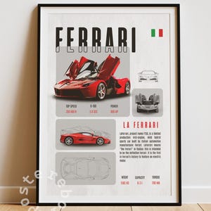 フェラーリポスター | ラ・フェラーリ | デジタルカーポートレート | 子供用カーポスター | ホームデコレーション | ウォールデコレーション | プレミアムプリント | デジタルポスター