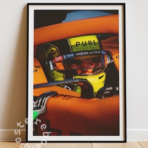 Lando Norris Formula One Racing | Lando Norris Poster | McLaren Car Poster | Home Decor | Wall Decor | Premium Print | Digital Poster