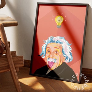Albert Einstein Poster | Scientists Poster | Celebrity Print | Wall Art | Home Decor | Office Wall Art | Premium Print | Digital Poster