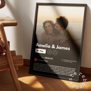 Custom Couple Poster | Romantic Gift | Personalized Poster | Couple Movie | Valentines Day Gift | Custom Movie Poster | Digital Poster