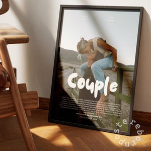 Benutzerdefiniertes Paar Poster | Personalisiertes Poster | Paarfilm | Valentinstag Geschenk | Personalisiertes Filmplakat | Premium Druck | Wanddekoration | Digital
