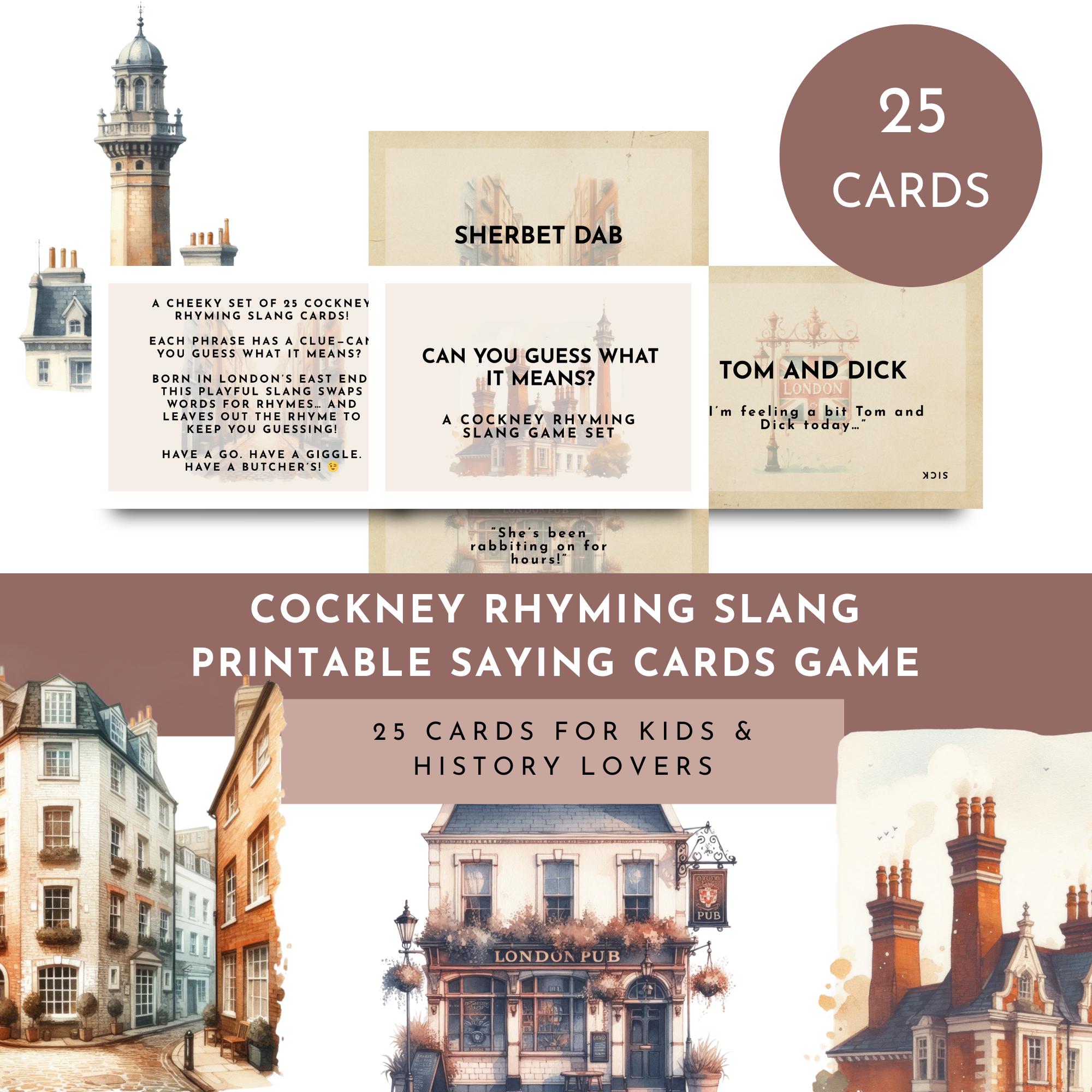 cigarette paper rhyming slang Cockney Card