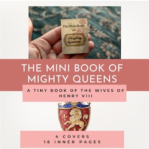Henry VIII Wives Facts Mini Book Kit,  Tudor King Queen Printable Tiny Book Kit, Miniature Books, Junk Journal Ephemera, Printable Scrapbook