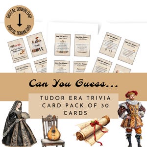 Carte "Indovina come indovinare", carte di conoscenza stampabili dell'era Tudor, gioco di quiz sulla storia, carte "Chi sono?", fatti sui Tudor per bambini ed educatori