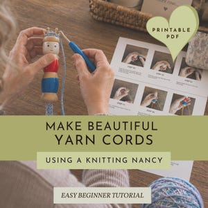 Knitting Nancy I-Cord Instructions, French Knitting Dolly Guide, Spool Knitting Printable PDF, Easy Needle Free Yarn Craft for Beginners