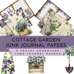 Cottage Garden Junk Journal Digital Paper, Vintage Gardener Theme Journal Papers,  Gardening Journal Pages, Journal Ephemera, Vintage Papers