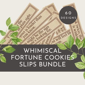 Printable Fortune Cookies Messages, Chinese Fortune Cookie Slips, DIY Fortune Cookie Printable, Old Fashioned Whimsical Fortune Messages