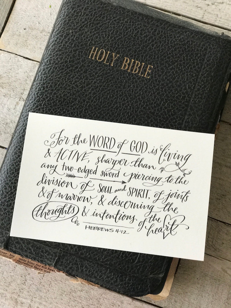 Hebrews 4:12 Hand-lettered Scripture Print Bella Scriptura | Etsy