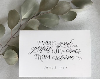 Jakobus 1:17 - Handgeschriebener Schriftdruck - Bella Scriptura Kollektion von Paperglaze Calligraphy