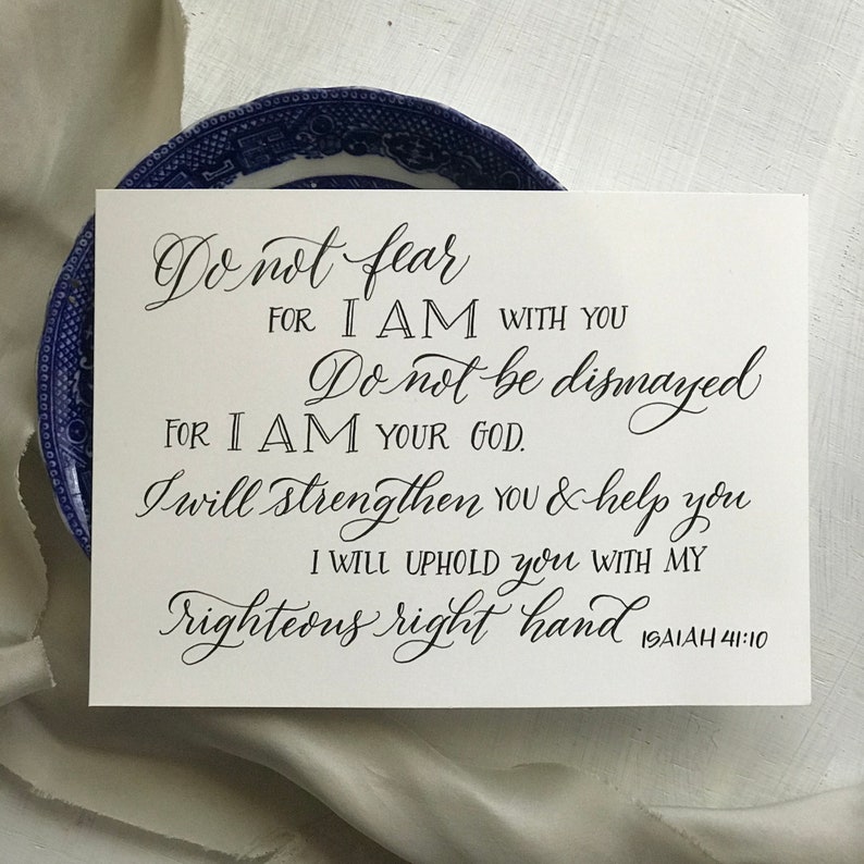 Isaiah 41.10 Scripture Print Bella Scriptura Collection from Paperglaze Calligraphy image 1