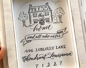 Bless This Home personalized print from Paperglaze Calligraphy