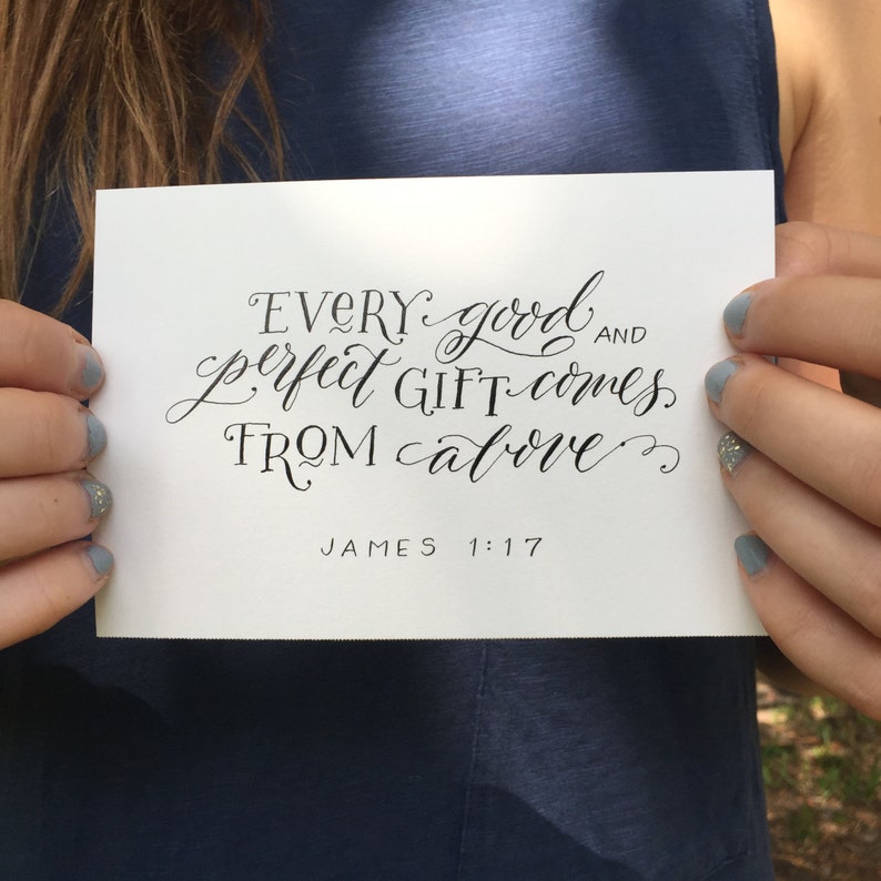 James 1:17 Hand-Lettered Scripture Print Bella Scriptura | Etsy