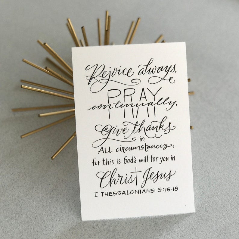 I Thessalonians 5:16-18 Hand-Lettered Scripture Print Bella Scriptura Collection from Paperglaze Calligraphy image 2