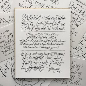 Jeremiah 17:7-8 Hand-Lettered Scripture Print Bella Scriptura Collection from Paperglaze Calligraphy image 3