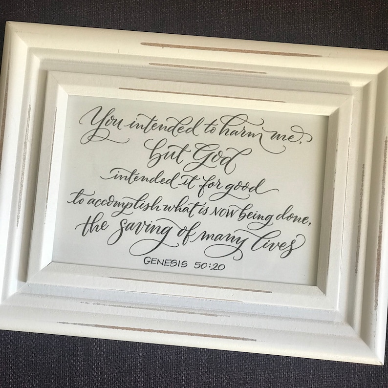 Genesis 50:20 Hand-Lettered Scripture Print Bella Scriptura Collection from Paperglaze Calligraphy image 3