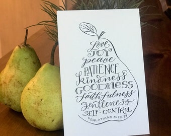 Galatians 5:22-23 - Fruit of the Spirit - Hand-Lettered Scripture Print - Bella Scriptura Collection from Paperglaze Calligraphy