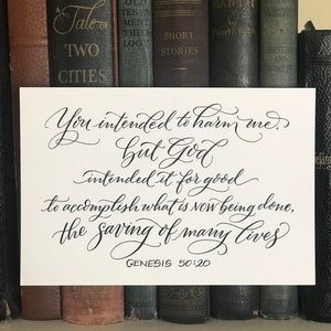 Genesis 50:20 Hand-Lettered Scripture Print Bella Scriptura Collection from Paperglaze Calligraphy image 4