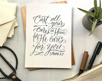 I Peter 5:7 - Bella Scriptura Collection from Paperglaze Calligraphy