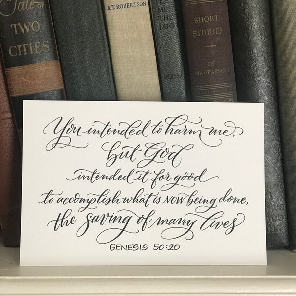 Genesis 50:20 - Hand-Lettered Scripture Print - Bella Scriptura Collection from Paperglaze Calligraphy