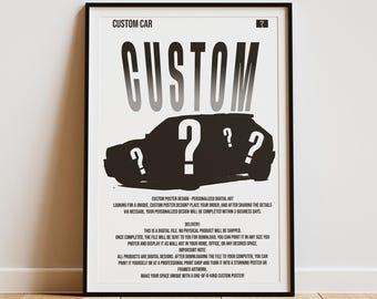 Custom Car Kunstdruck: Personalisiertes Fahrzeug Poster (Digitaler Download)