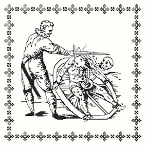 Tortura medieval La rueda Patrón de punto de cruz DIGITAL