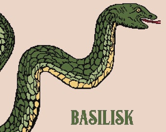 B is for Basilisk Digital Cross Stitch Pattern