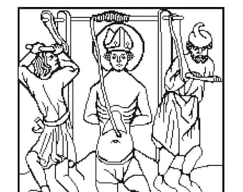 Medieval Torture, The Crank, Digital Cross Stitch Pattern