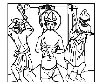 Medieval Torture, The Crank, Digital Cross Stitch Pattern