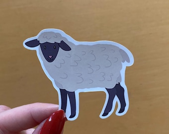 Cute Sheep/Lamb Candy Heart Vinyl Sticker