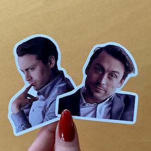Roman Roy/Kieran Culkin grappig paar successie vinylstickers