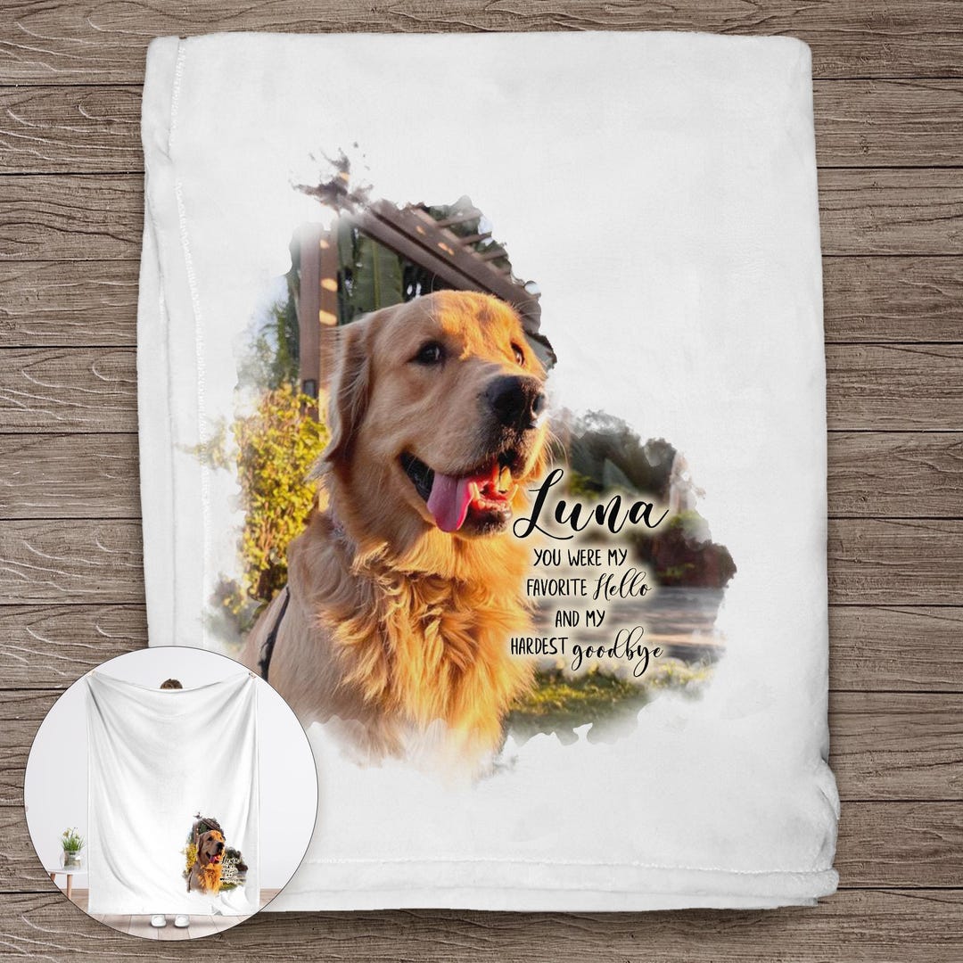 Personalized Pet Memorial Blanket, Custom Dog Photo Sympathy Gift - Etsy