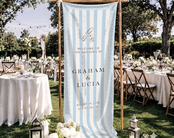 Personalized Wedding Welcome Banner, Cotton Linen Tapestry, Wedding Anniversary Sign